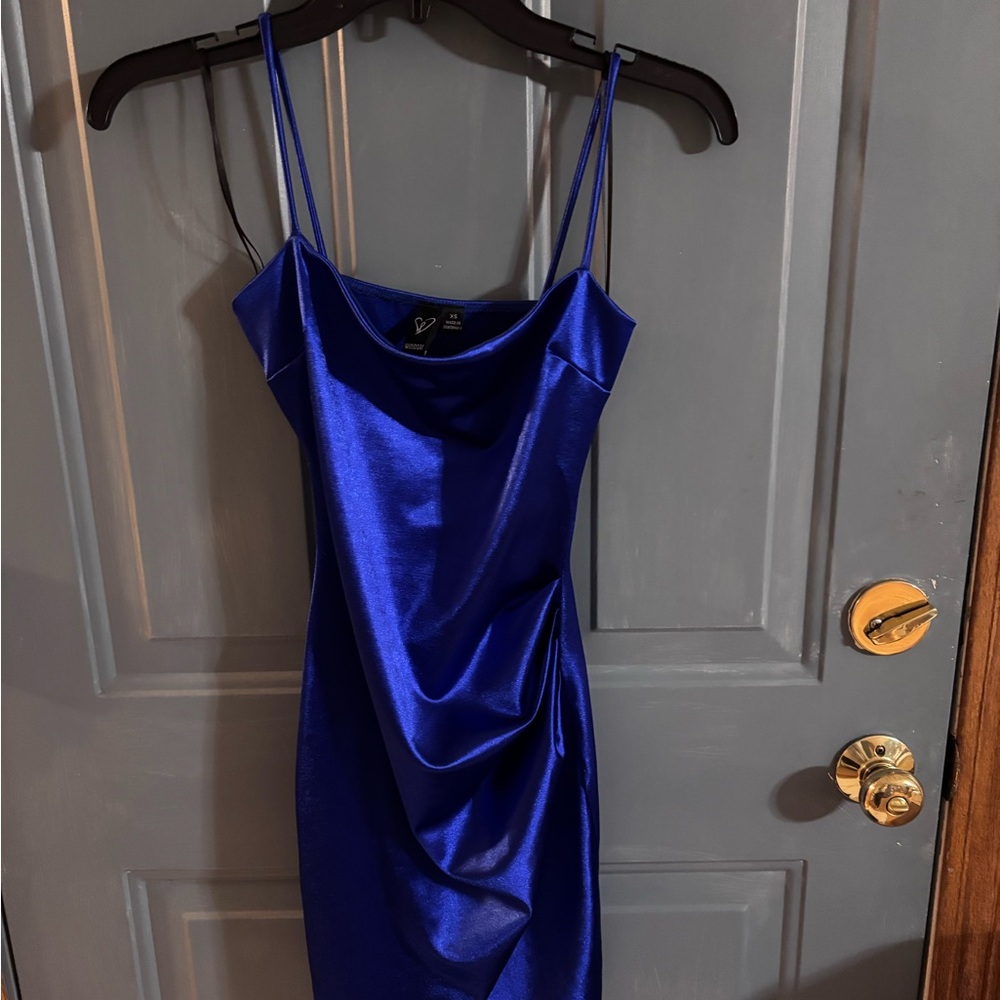 Windsor Royal Blue Satin Mini Dress